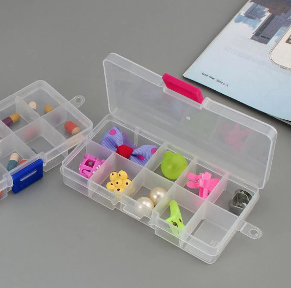 1Pcs Plastic Clear Fishing track Box with 10 Compartments convenient Fishing