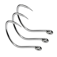 Fishing Hook SZ124 Single Carbon Steel with Silvery Finish for Long Term Use