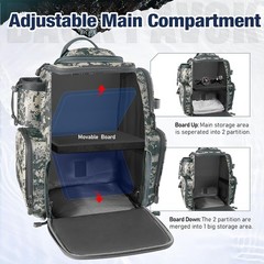 Spacious 45L Fishing Backpack with 18 Compartments & Adjustable Shoulder Straps