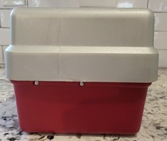 PLANO 3200 Tackle Box 2 Tier Fold Out Tray Red/Gray Made in USA Fishing