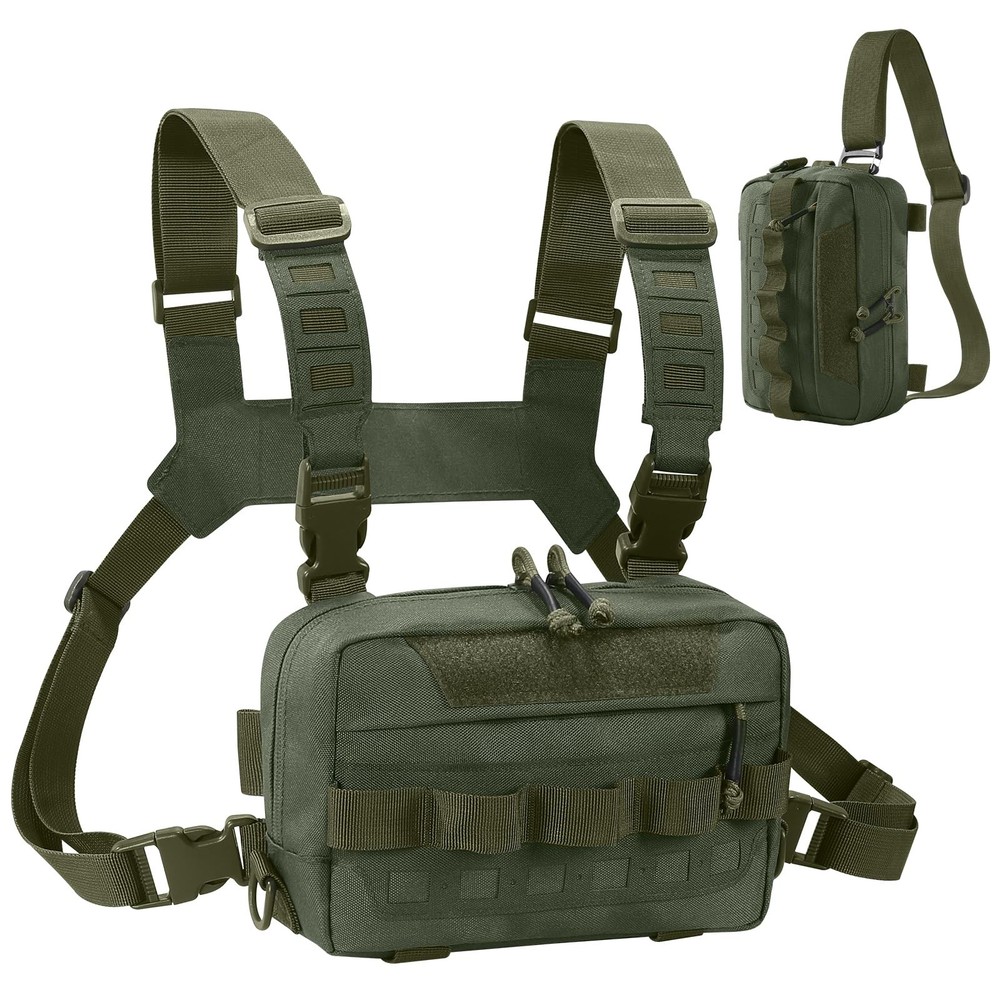 Outdoor Chest Bag for Men, Water-Resistant Fishing Chest Pack, Tactical Vest …