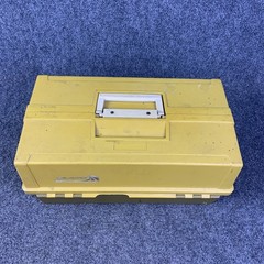 Vtg Plano Lil Hip Six 8106 Harvest Gold Fishing Tool Box Case Chest Tackle Box
