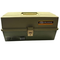 Vintage Plano 6300 Two-Tone Green Plastic 3 Tray Tackle Box