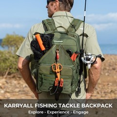 KastKing KarryAll Fishing Tackle Backpack Medium, F: Medium (26 L) – Green