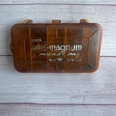 Vintage Plano 3213 Mini-Magnum Pocket Pak Tackle Box with Lures Amber Yellow