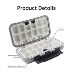 Fishing Tackle Storage Box, Double Sided Waterproof 16 Compartments, Tackle S…