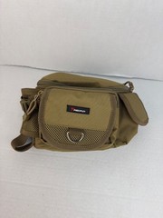 Piscifun Fanny Pack Tackle Bag Medium Khaki Nylon Multiple Zippered Compartments