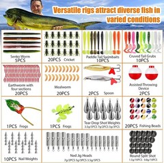 All-in-One 3-Layer Tackle Box with 423 Fishing Accessories for All Waters