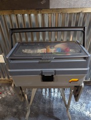 Plano Vintage Tackle Box Grey Top Access See Thru Hatch 3 Trays Loaded Lures