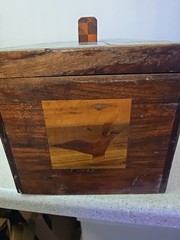 Vintage Tackle Box 17.5×9×8 Hand Made Wood