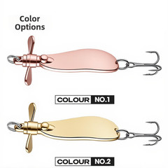 Fishing Spoon Lure with Dual Curved Zinc Alloy 5.1cm x 1.4cm 10g 5-Pack