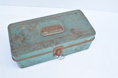 LAWRENCE METAL FISHING TACKLE TOOL BOX METAL 5 COMPARTMENT HINGED TRAY 6x5x13