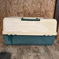 Large Plano 9606 High Hip 6 Tray Tackle Box Green Lid Clean USA Very Nice -T8