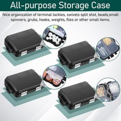 4pcs Pocket Tackle Box Mini Hard Plastic Tackle Boxes Small Fishing Tackles Box