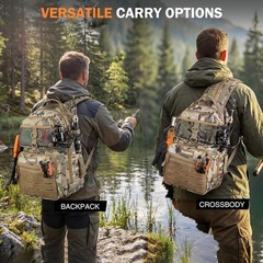 Durable Large Khaki Fishing Backpack with Tools: Perfect Gift for Fishing Lovers