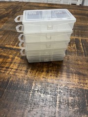 6 compartment plastic storage box 5 pack lot fishing tackle