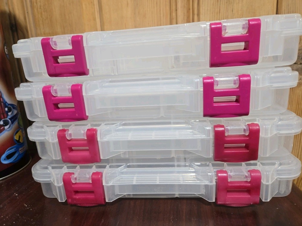 Plano 3650 ProLatch StowAway Tackle Box Clear Plastic Organizer Case Set of 4