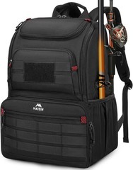 Fishing Backpack with Cooler and Rod Holders Water Resistant Tackle Bag for Men
