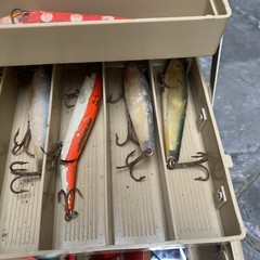 Vintage Tackle Box Sportfisher 52 Woodstream Fish Box Two Tier + 29 Flures
