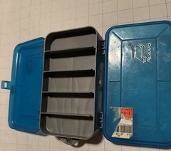 Vintage Plano 3213 Fishing Double Sided Tackle Box Pocket Blue/Grey Plastic