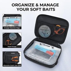 BaitSpace 50L Fishing Tackle Backpack Removable Bait Binder Rod Holder Black 80