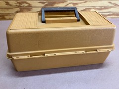 Fenwick Woodstream 1050 Two Tray Tackle Box Brown Made USA 13″ VTG