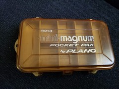 Vintage Plano Mini Magnum 3213 Pocket Pak Tackle Box Orange Double Sided Plano
