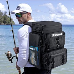 42L Fishing Tackle Backpack with Rod Holders Water Resistant Design
