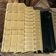 Large Plano 9606 High Hip 6 Tray Tackle Box Green Lid Clean USA Very Nice -T8