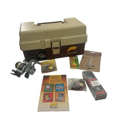 Plano 3200 Tackle Box Brown/Tan Double Trays W/ Extras Vintage Fast Shipping