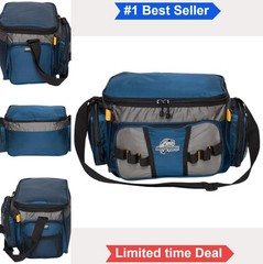 Tackle Storage Bag Polyester Zipper Pockets Adjustable Shoulder Strap Deepwater