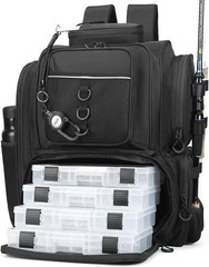 Fishing Backpack,Tackle Bag,with Tackle Boxes. Large Fishing Bag, Strong Materia