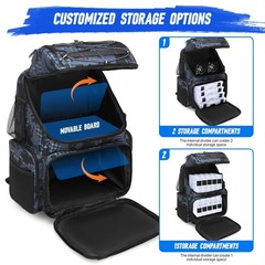 Fishing Backpack 45L Cooler Tackle Bag with Rod Holders & Rain Cover
