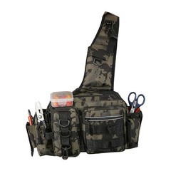 Camouflage Color Nylon Fishing Tackle Backpack, Fishing Crossbody Bag Organizer
