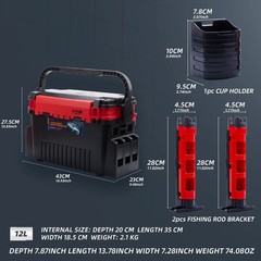 Fishingfans Multi-Function Fishing Tackle Box Bucket Lure Storage 6L/12L