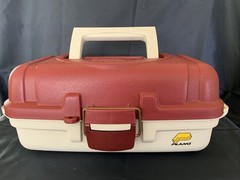 Vintage Plano Tackle Box Maroon & Clay w/ 1 Tray