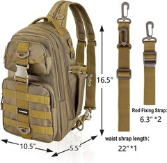 PLUSINNO Fishing Backpack Tackle Bag, Water-Resistant Backpack with Rod Holde…