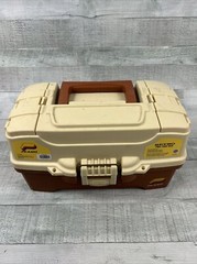 Plano Retro Two Tray Tackle Box Model 6202 Brown & Tan