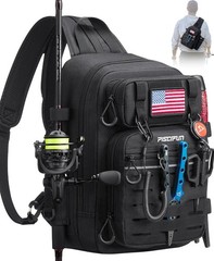 Fishing Backpack Waterproof Tackle Bag with Rod Holders Multi-Compartment