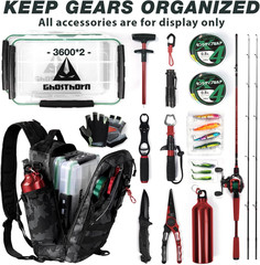 Fishing Backpack Sling Bag w/ Rod Holder | Lightweight Tackle Box Fly Bag Gift