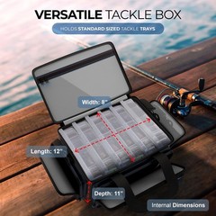 Saltwater Fishing Tackle Bags, Water Resistant 1000D PVC Tackle Box Bag with …