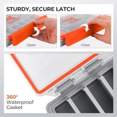 KastKing HyperSeal Waterproof Tackle Box, Waterproof 3600(1 pack)&3700(1 pack)