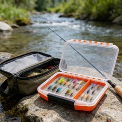 Waterproof Single Sided Plastic Fly Box Sponge Insert Fly Fishing Tackle Box