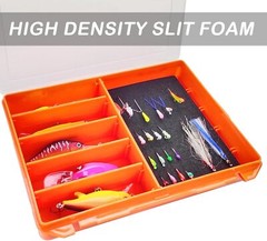 Aventik Fish Tackle Box Slit Foam Case Jig Box Head Hook Spinner Spoon Storage
