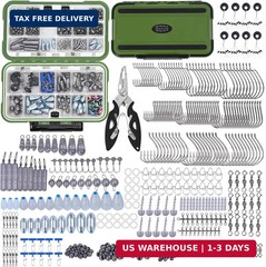 412Pcs Fishing Tackle Kit with Box,Fishing Gift for Men(Green) | Complete Fishin