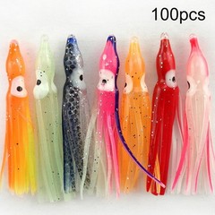 50pcs/100pcs for OCTOPUS Squid Skirt Lures Bait Hoochies Saltwater Fishing Lure