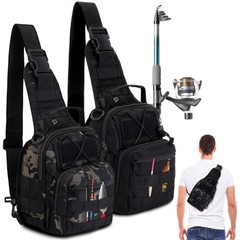 2 Pcs Small Fly Fishing Sling Waterproof Fishing Backpack Outdoor 600d Oxford