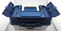 Plano 2-Tray Tackle Box with Dual Top Access, Blue Metallic/Off White, Premium