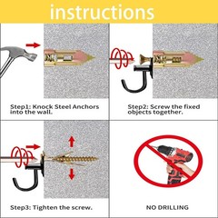 Drywall Anchors Kit 100 PCS, 50 PCS 12x30mm(0.47″x1.18″) Expansion Anchor wit…