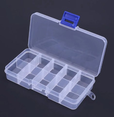 1Pcs Plastic Clear Fishing track Box with 10 Compartments convenient Fishing